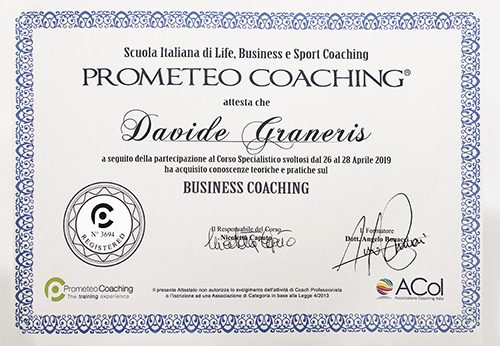 Attestato business coaching prometeo