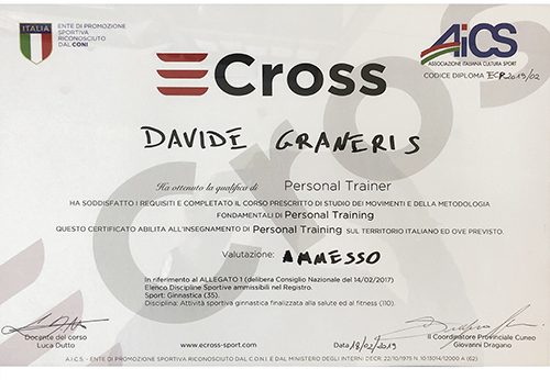Attestato personal trainer ecross