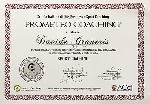 Attestato sport coaching prometeo